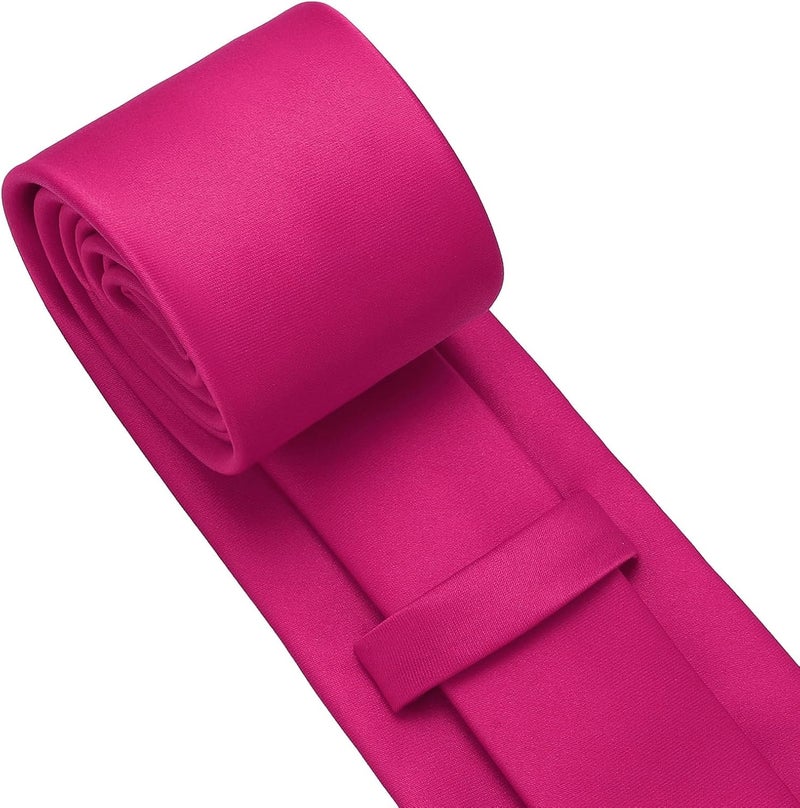 pensee Men's Tie Set Solid Pure Color 3.15" (8CM) Classic Formal Plain Necktie and Pocket Square Set For Men - Image 5
